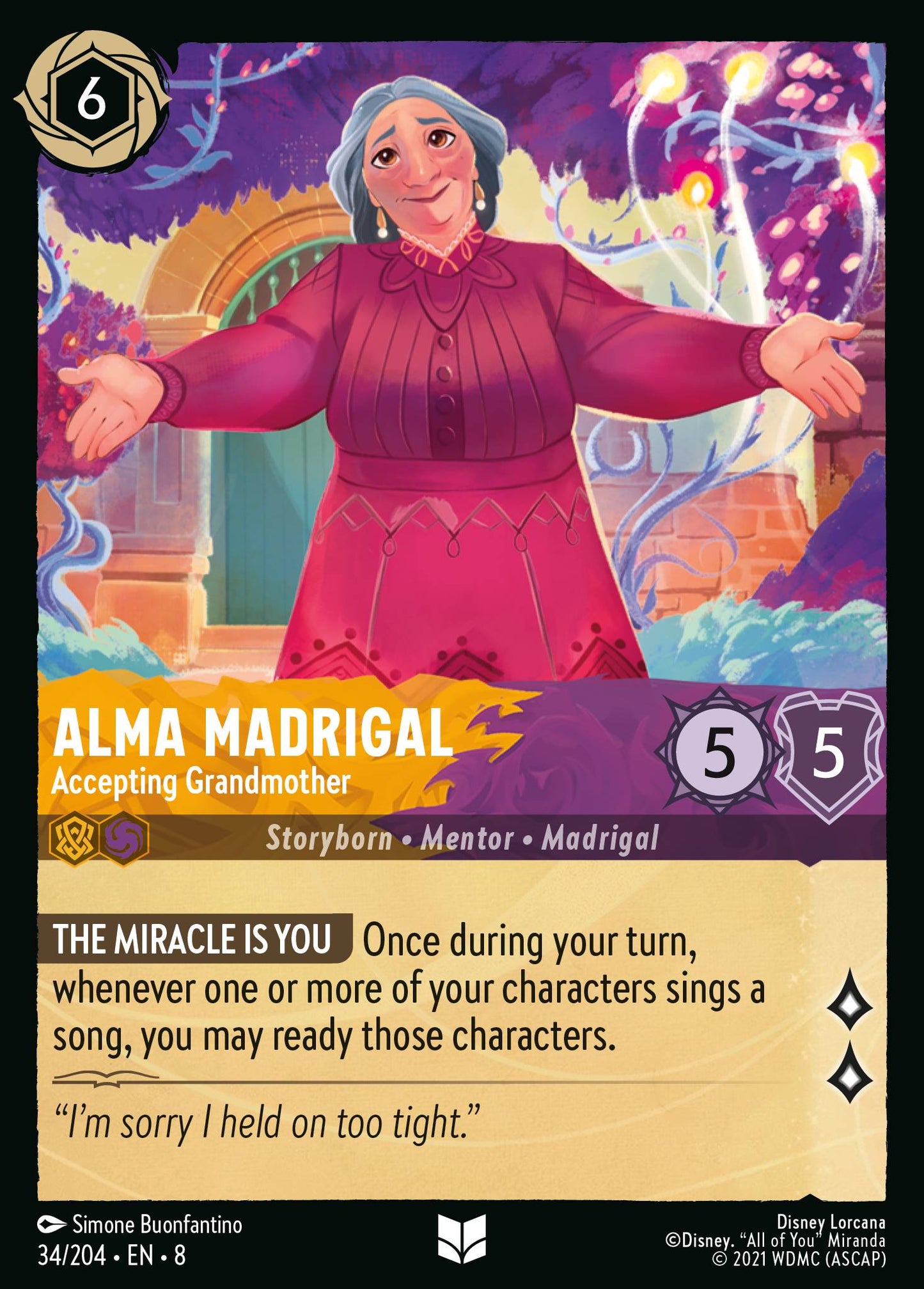 Alma Madrigal - Accepting Grandmother - Uncommon Lorcana Card