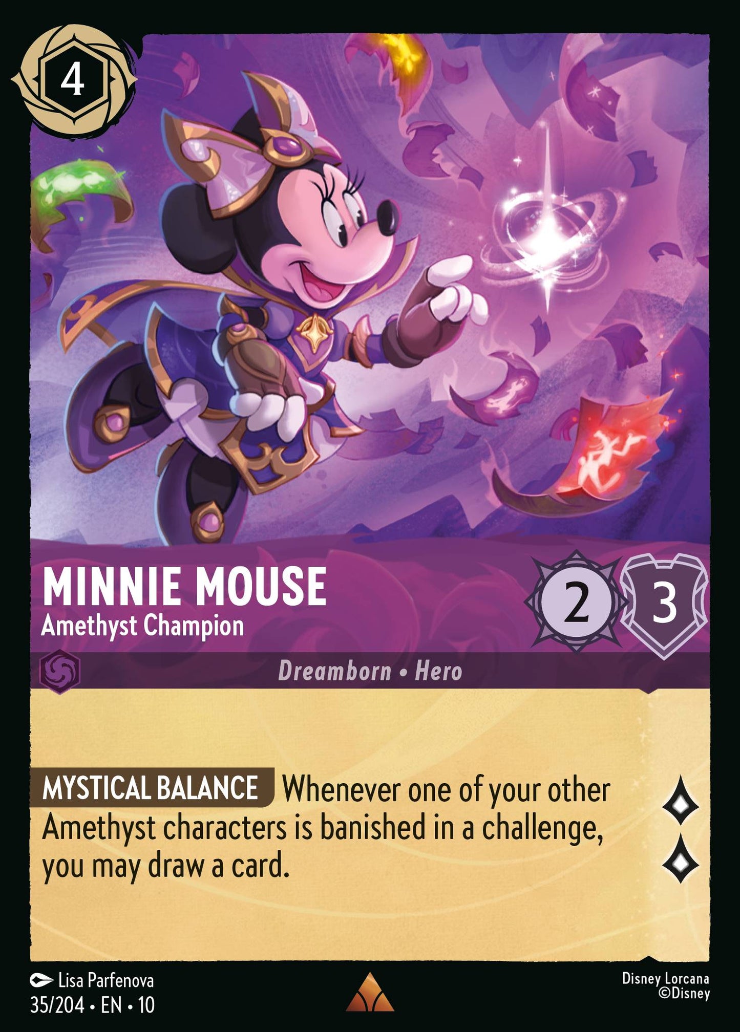 Minnie Mouse - Amethyst Champion - Rare Lorcana Card