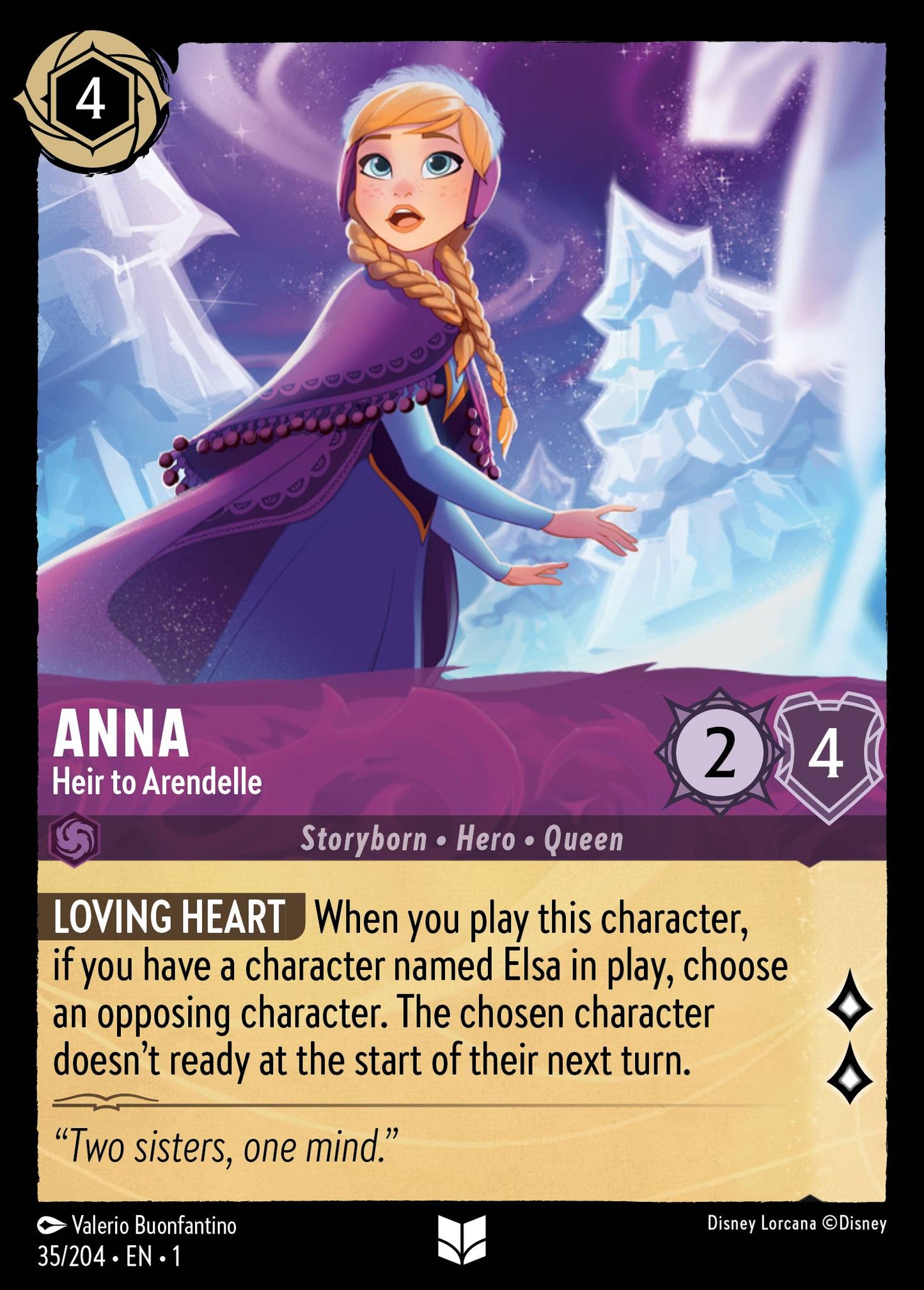 Anna - Heir to Arendelle - Uncommon Lorcana Card
