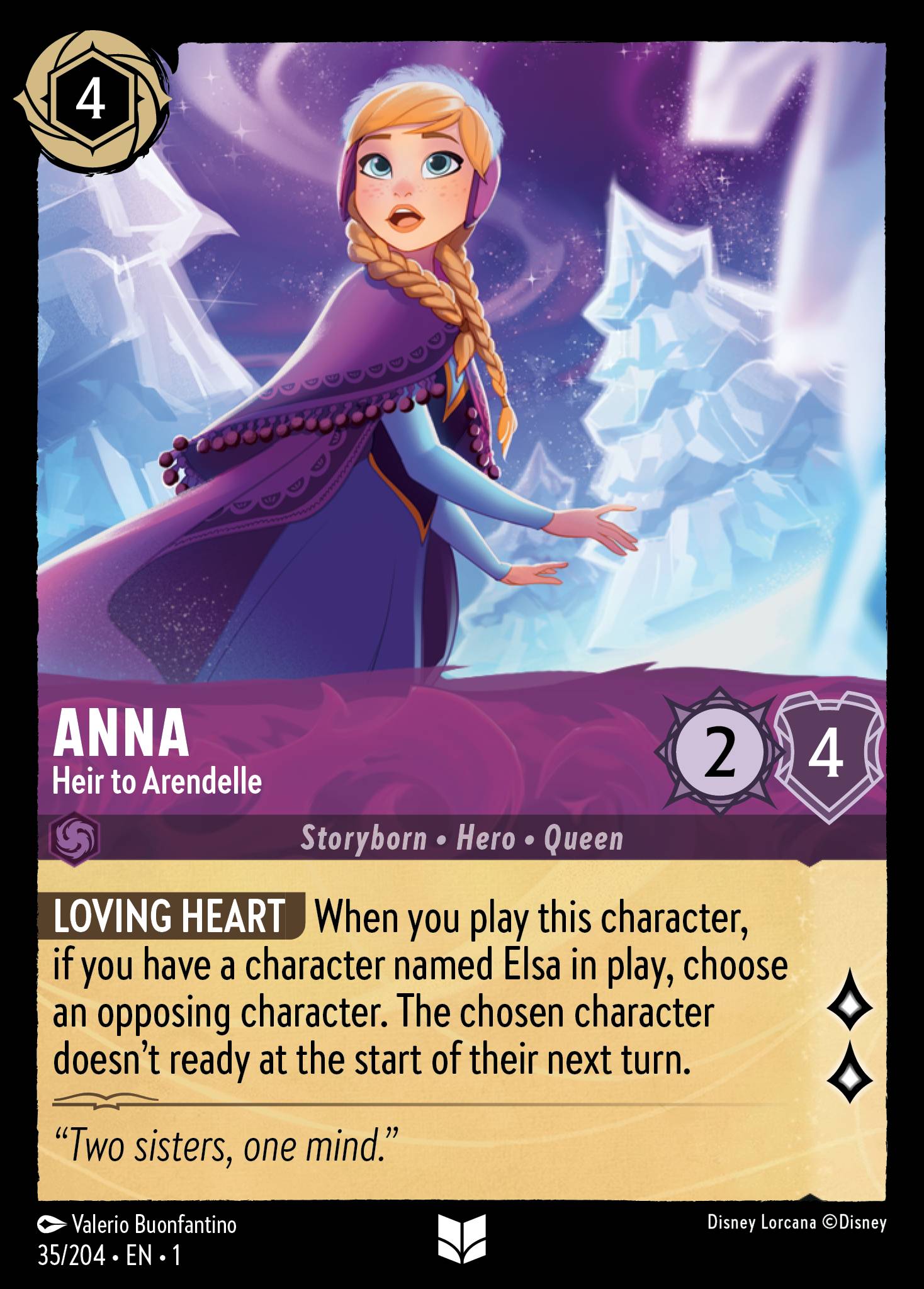 Anna - Heir to Arendelle - Uncommon Lorcana Card