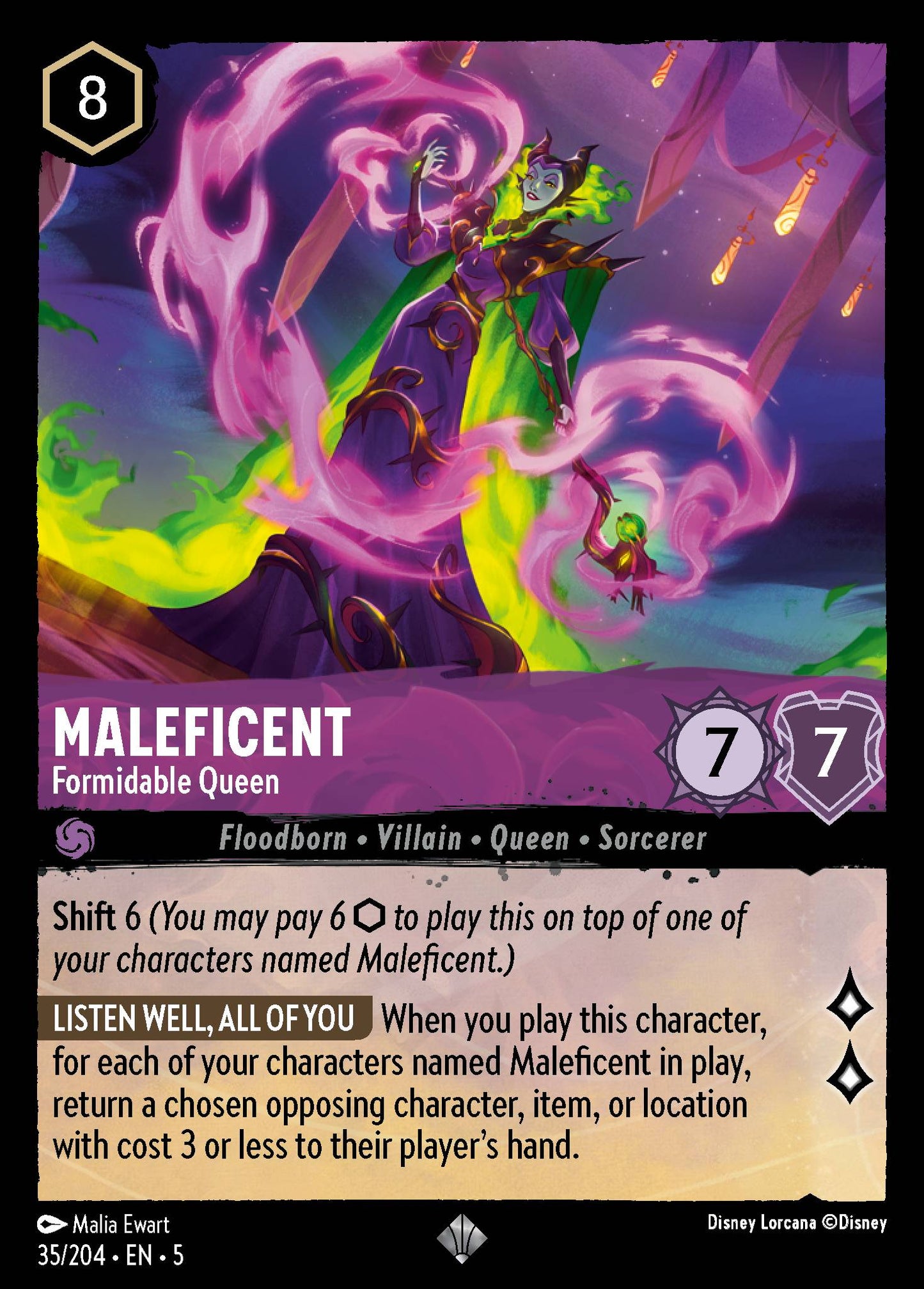Maleficent - Formidable Queen - Super Rare Lorcana Card