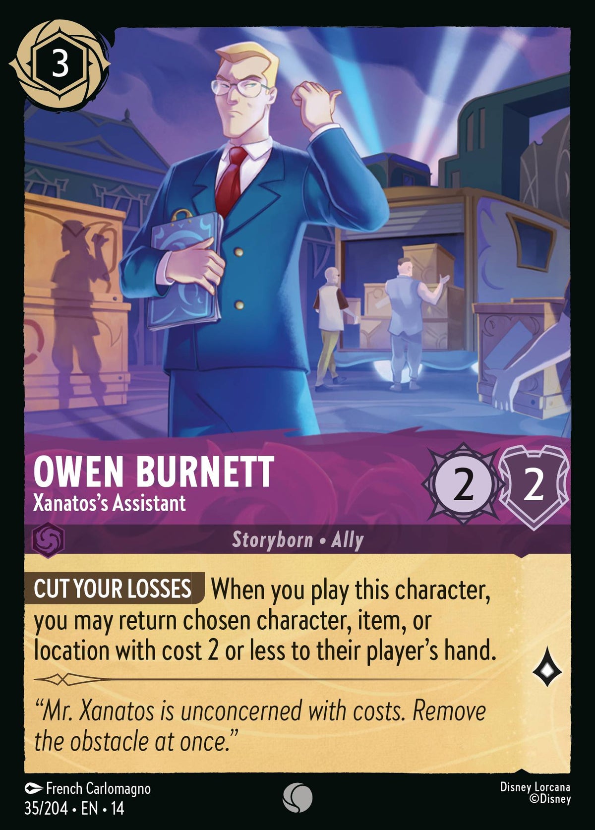 Owen Burnett - Xanatos's Assistant - Common Lorcana Card