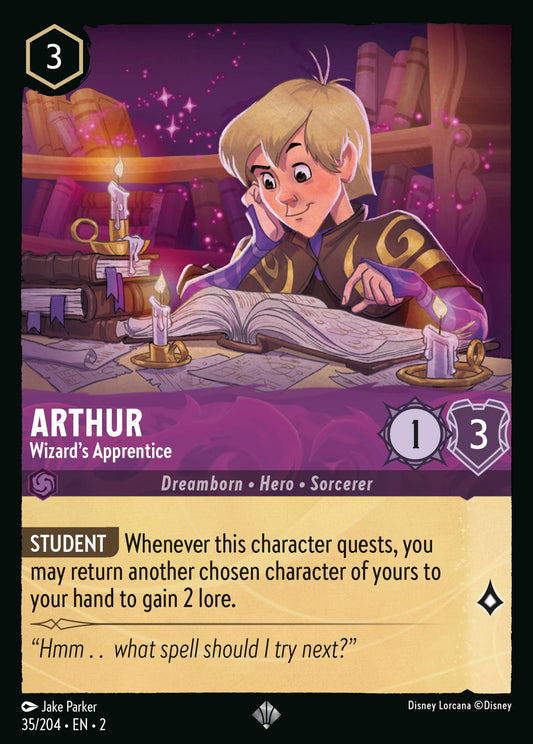 Arthur - Wizard's Apprentice - Super Rare Lorcana Card