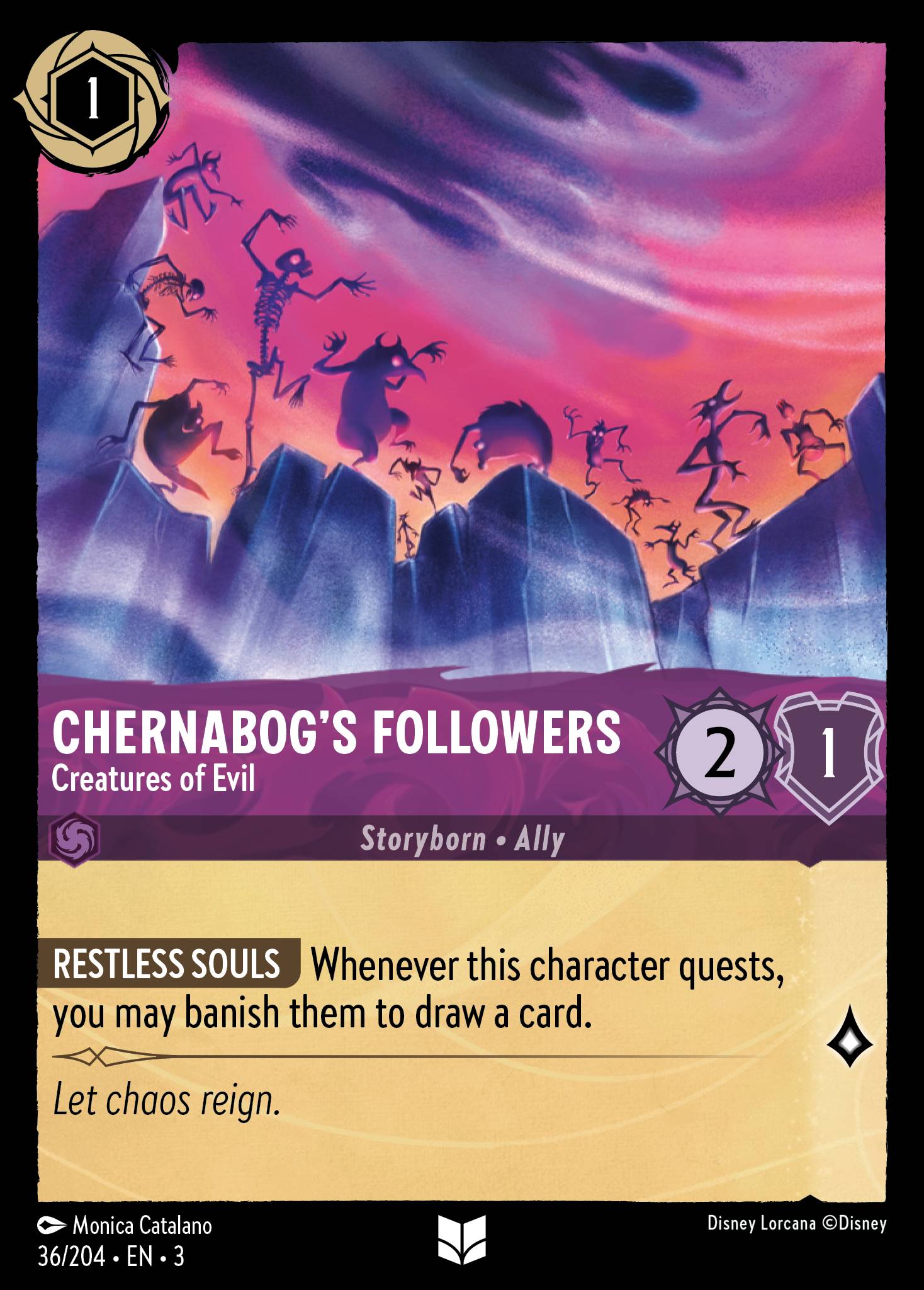 Chernabog's Followers - Creatures of Evil - Uncommon Lorcana Card