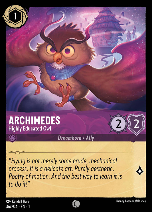 Archimedes - Highly Educated Owl - Common Lorcana Card