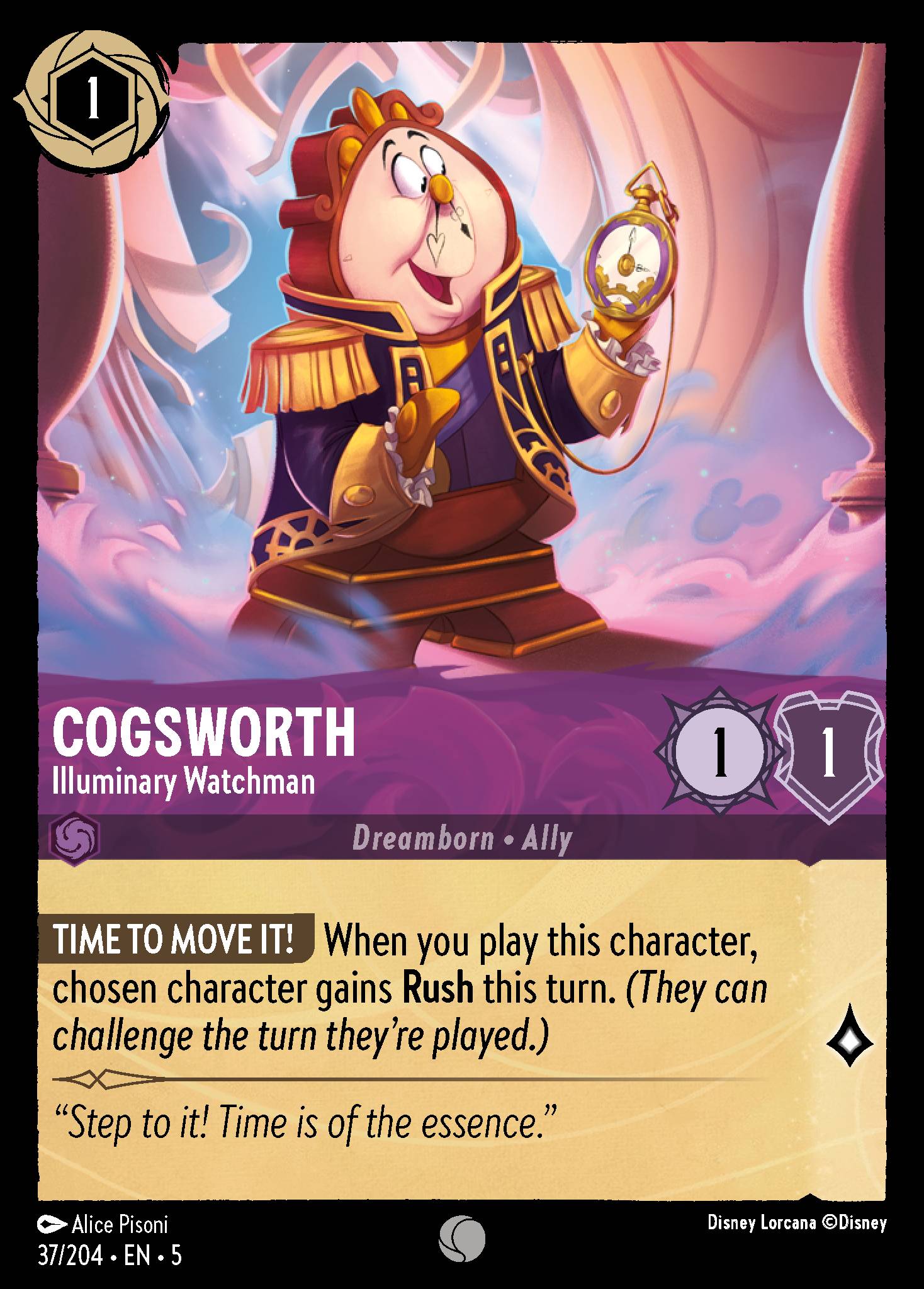 Cogsworth - Illuminary Watchman - Common Lorcana Card