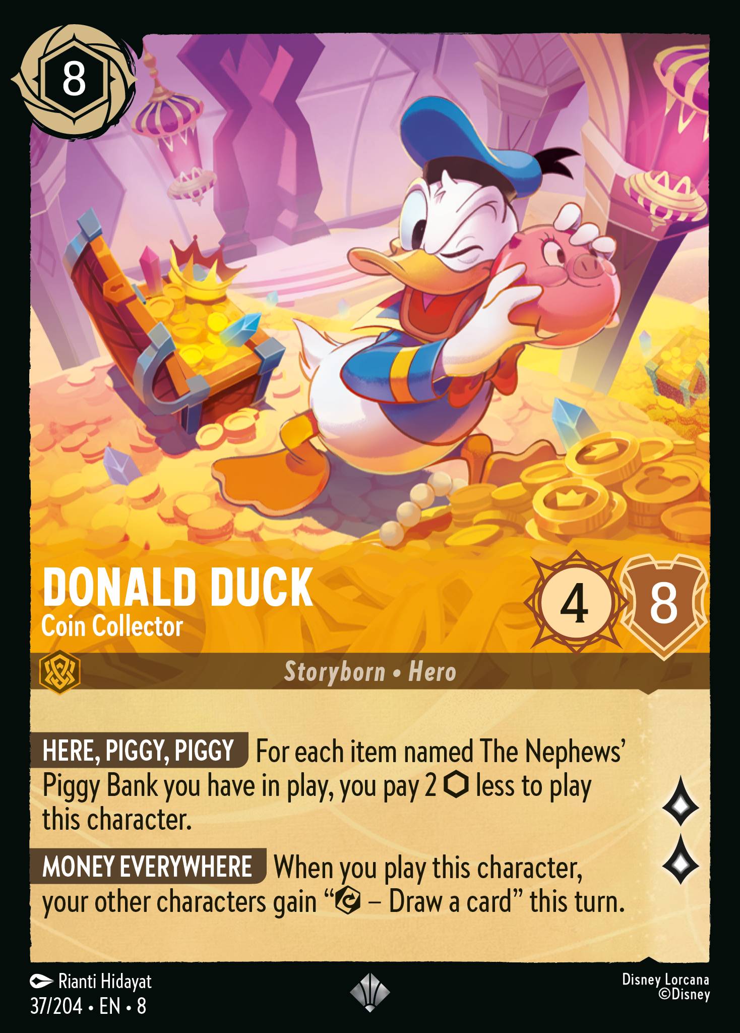 Donald Duck - Coin Collector - Super Rare Lorcana Card