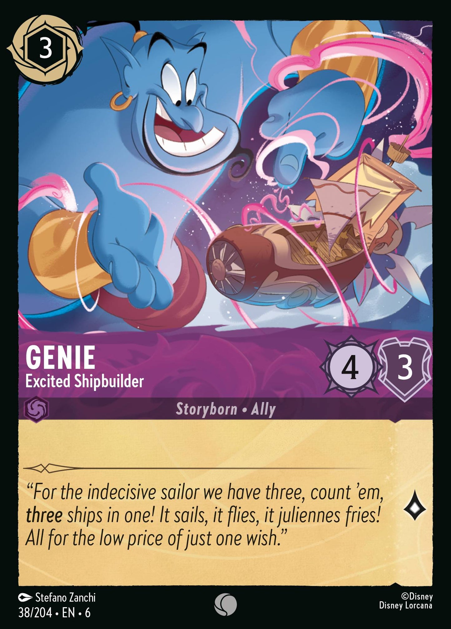 Genie - Excited Shipbuilder - Common Lorcana Card
