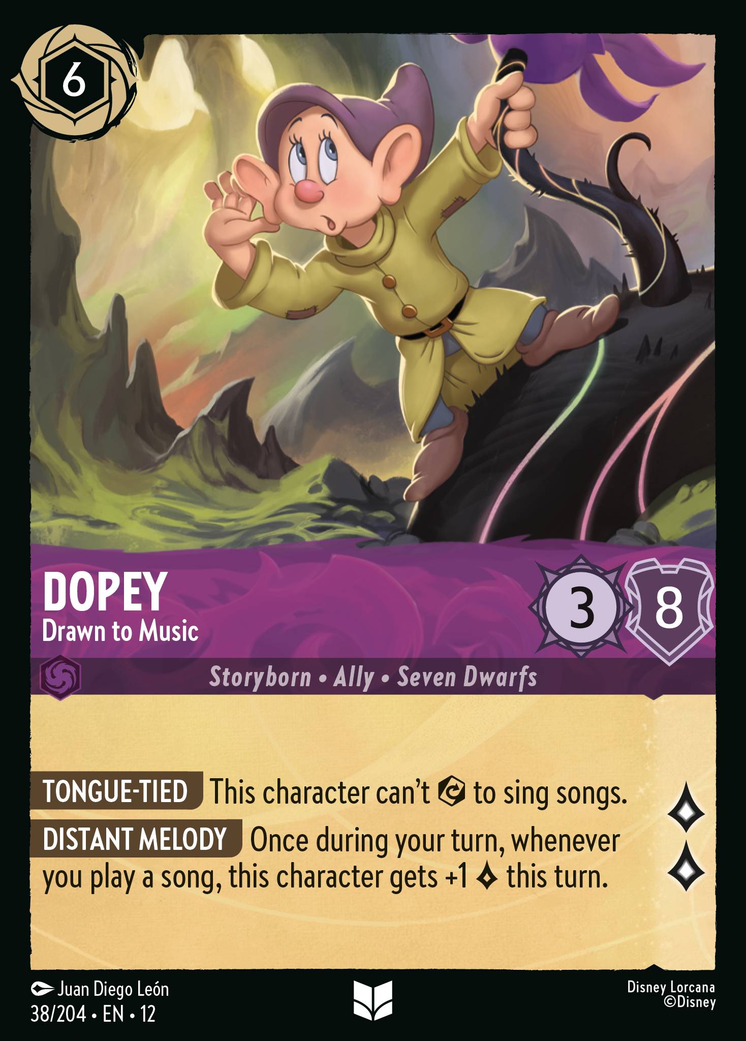 Dopey - Drawn to Music - Uncommon Lorcana Card