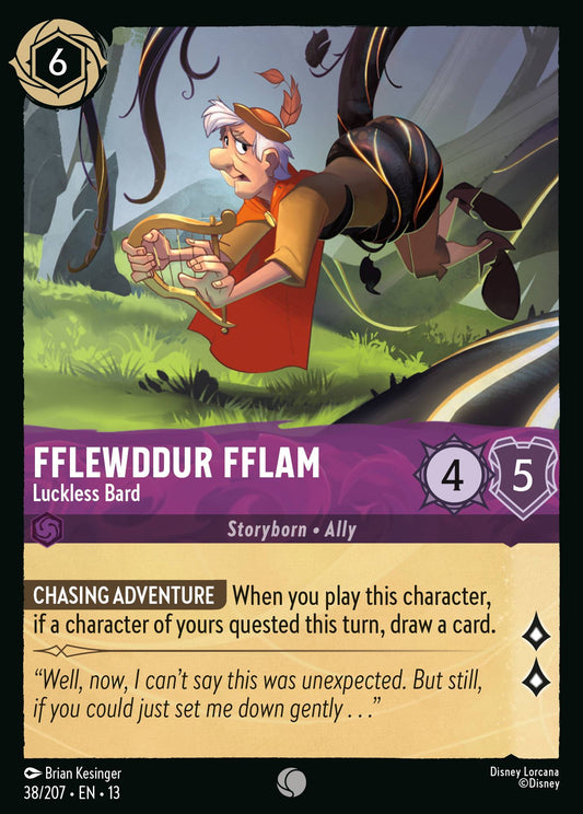 Fflewddur Fflam - Luckless Bard - Common Lorcana Card
