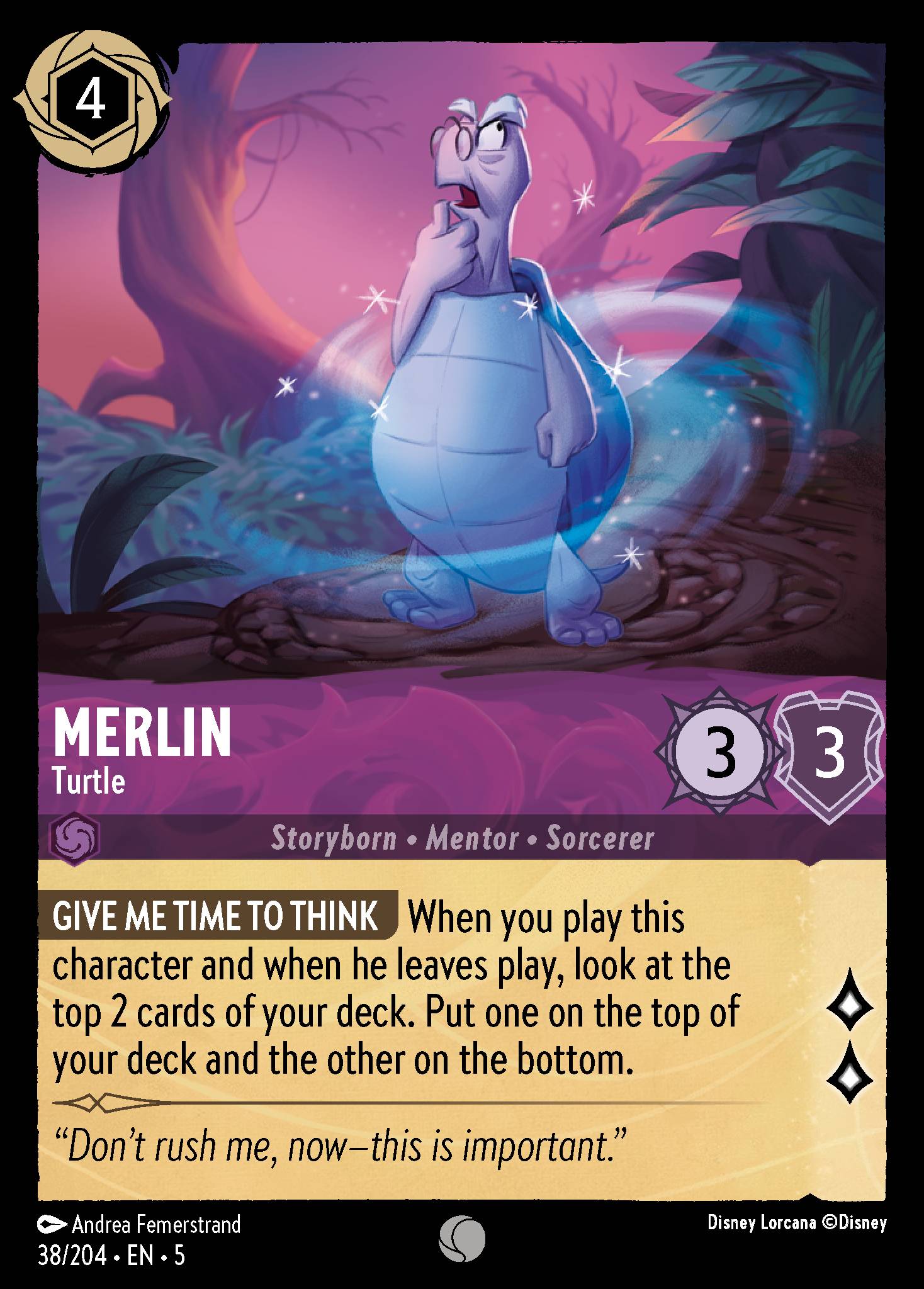 Merlin - Turtle - Common Lorcana Card