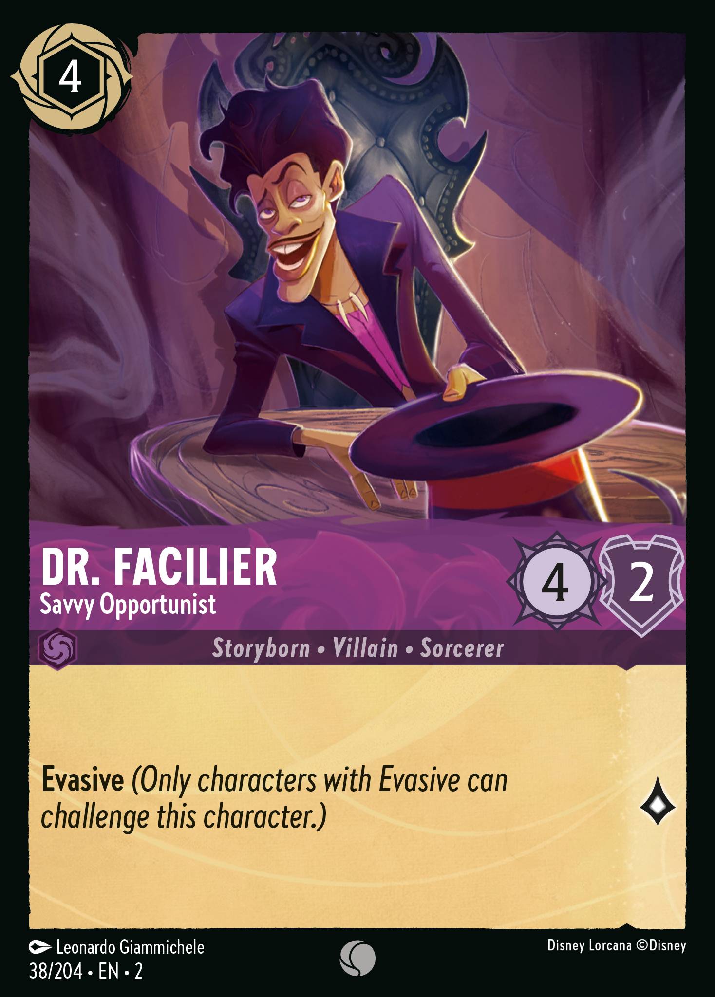 Dr. Facilier - Savvy Opportunist - Common Lorcana Card