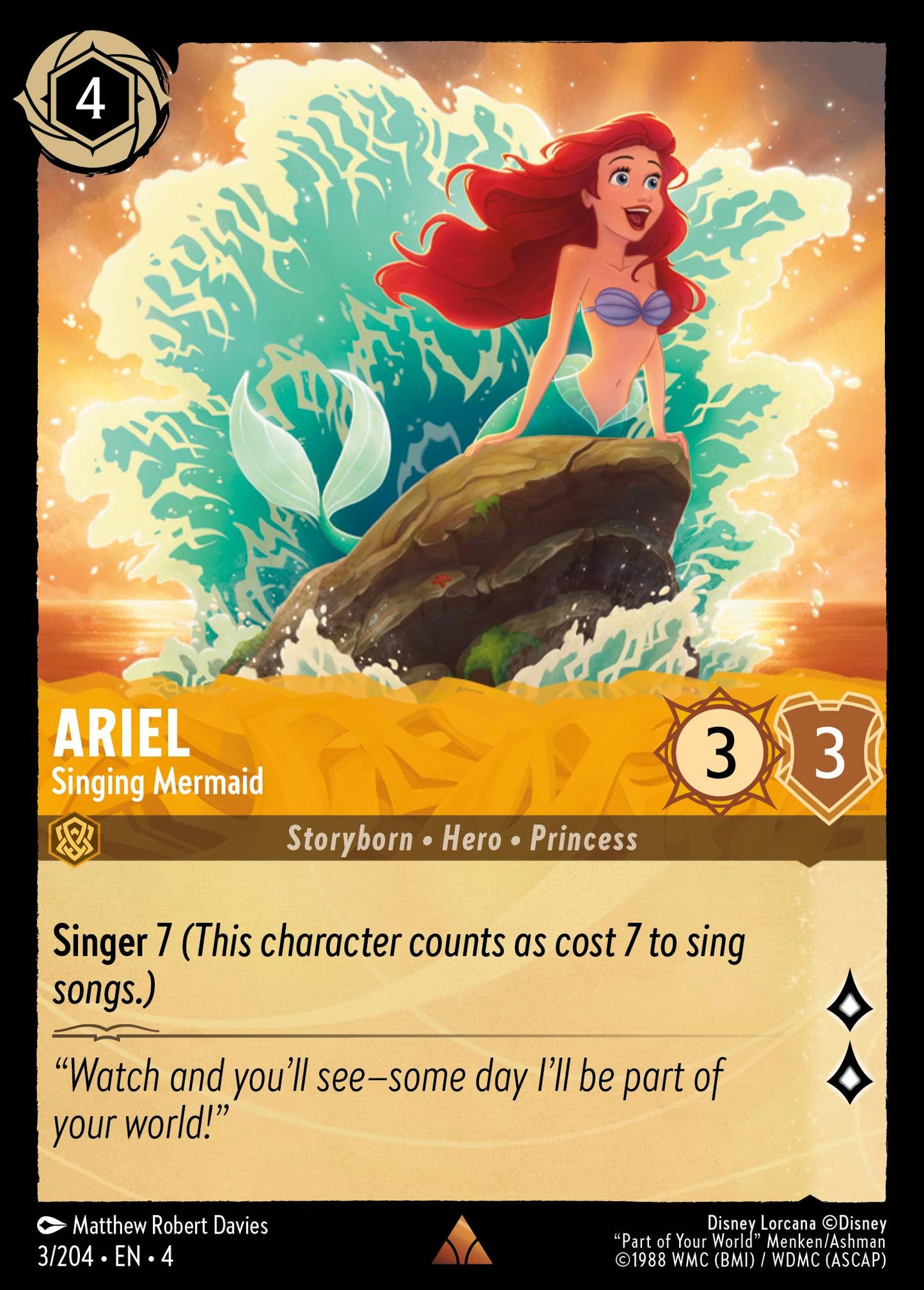 Ariel - Singing Mermaid - Disney Lorcana Card