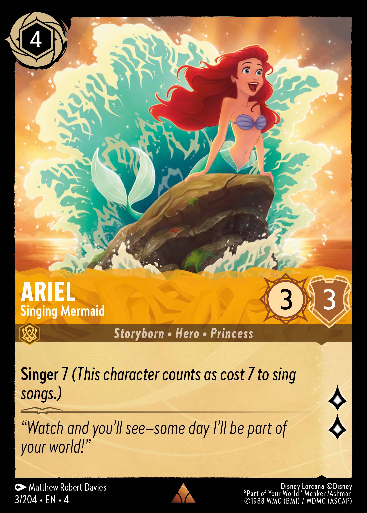Ariel - Singing Mermaid - Disney Lorcana Card