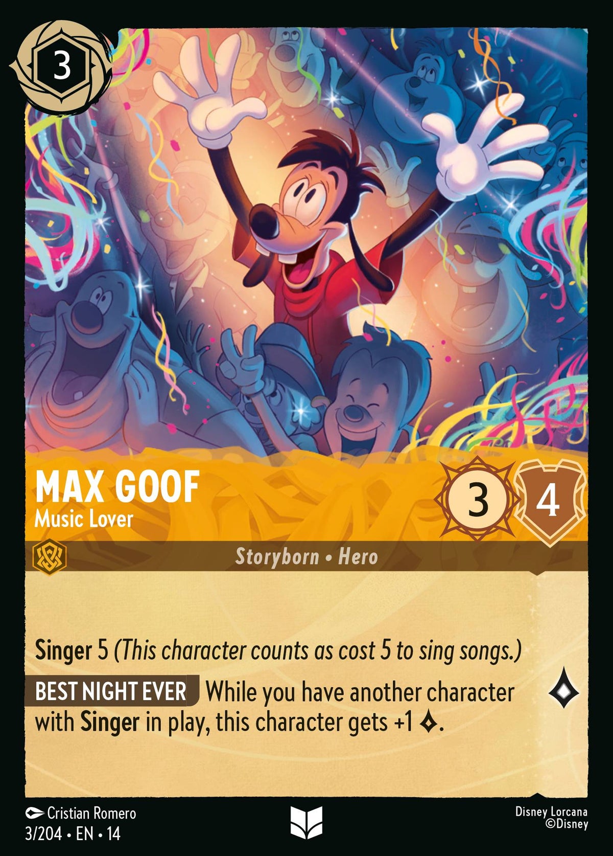 Max Goof - Music Lover - Uncommon Lorcana Card