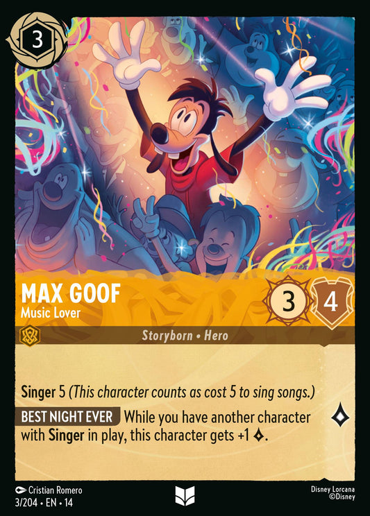Max Goof - Music Lover - Uncommon Lorcana Card