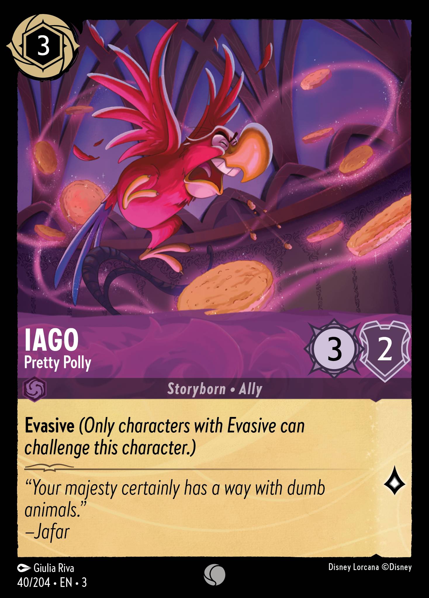 Iago - Pretty Polly - Common Lorcana Card