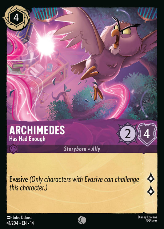 Archimedes - Has Had Enough - Common Lorcana Card