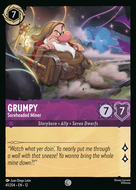 Grumpy - Soreheaded Miner - Common Lorcana Card