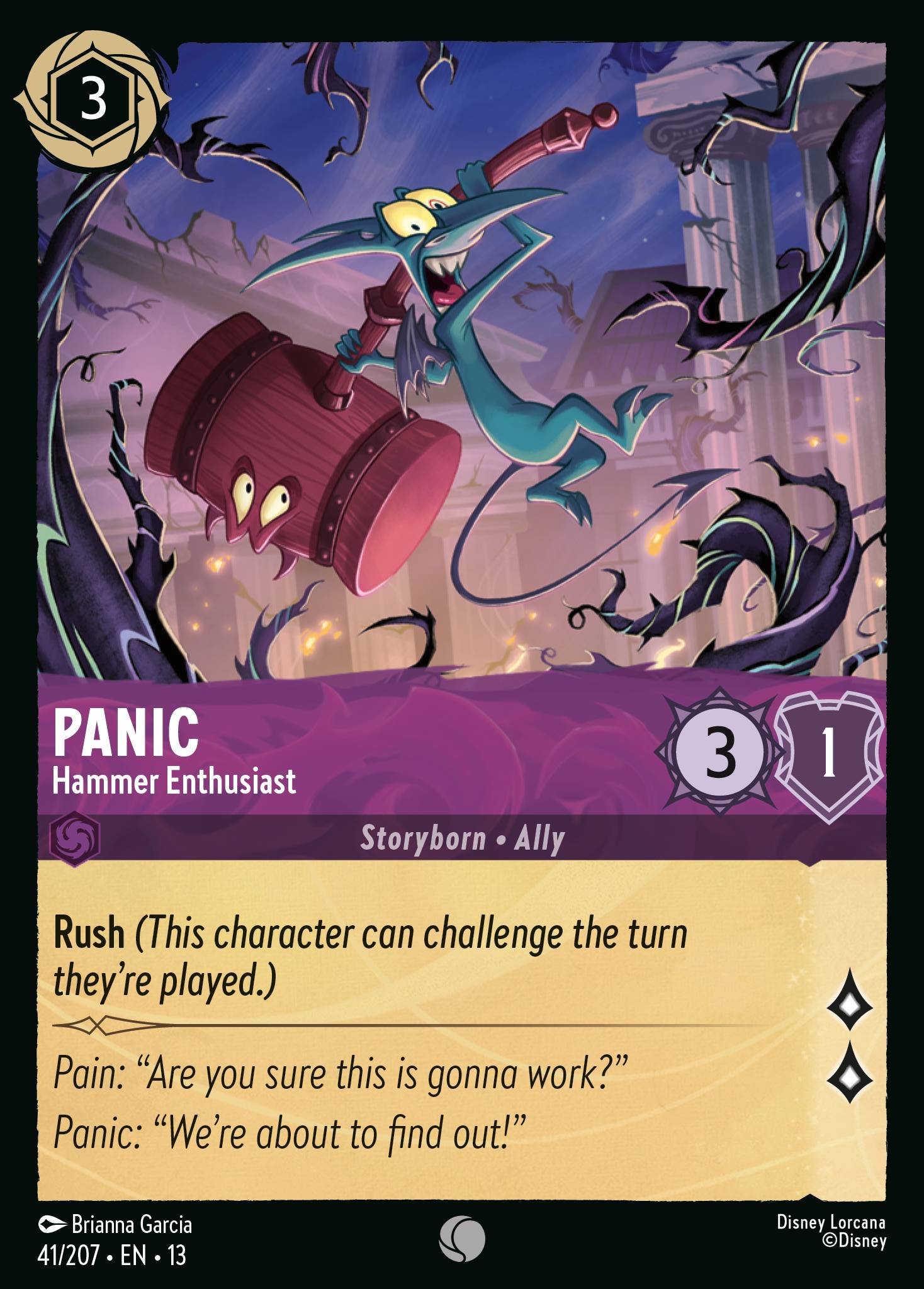 Panic - Hammer Enthusiast - Common Lorcana Card