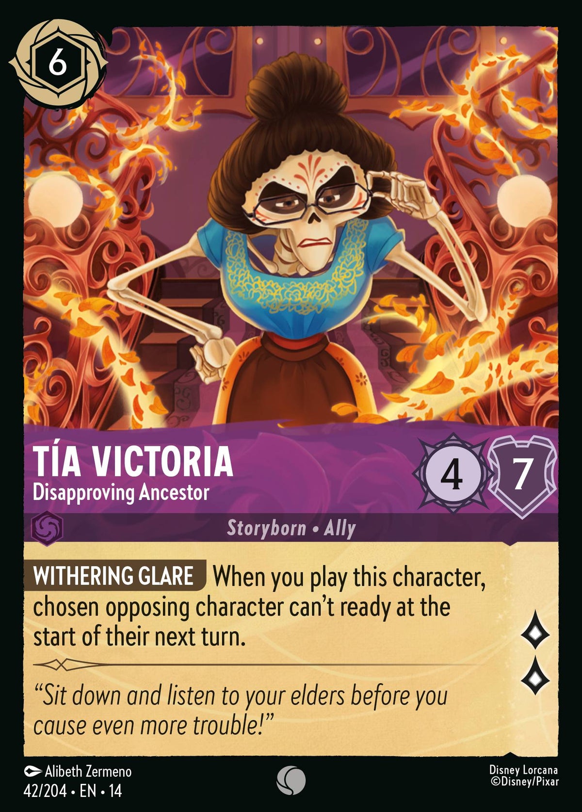 Tía Victoria - Disapproving Ancestor - Common Lorcana Card