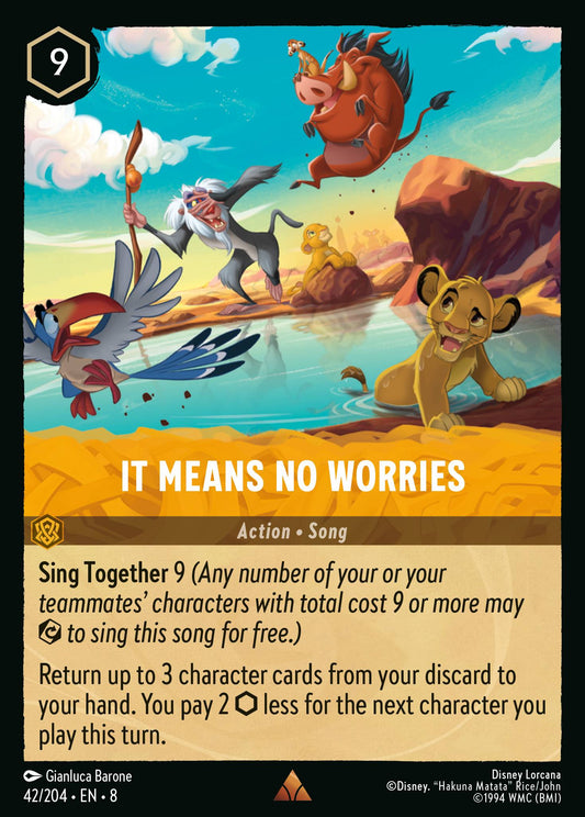 It Means No Worries - Rare Lorcana Card