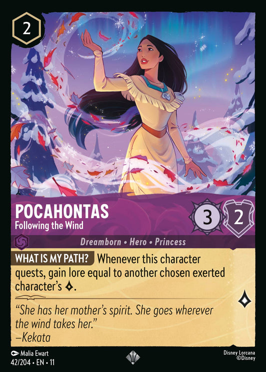 Pocahontas - Following the Wind - Super Rare Lorcana Card