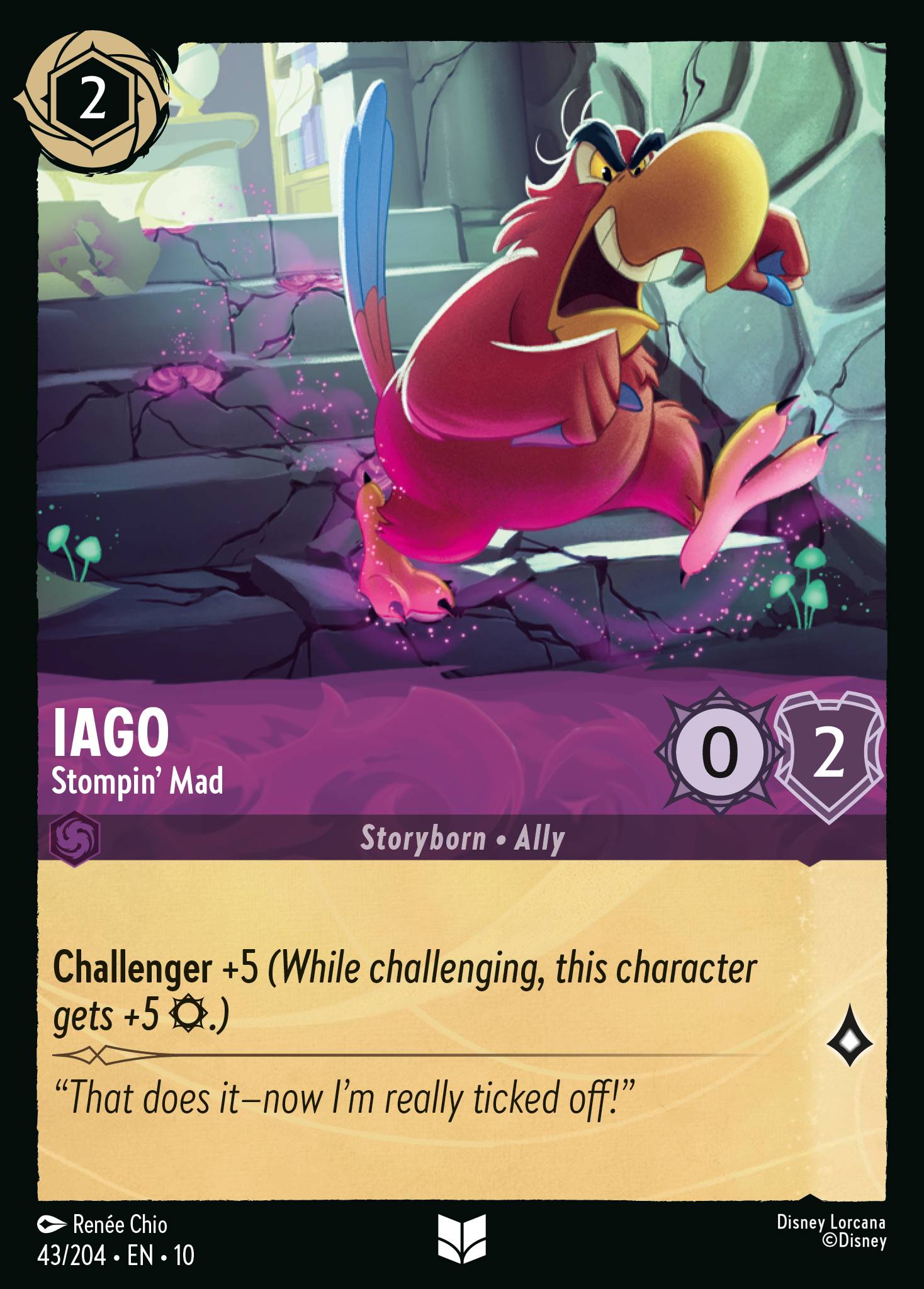 Iago - Stompin' Mad - Uncommon Lorcana Card