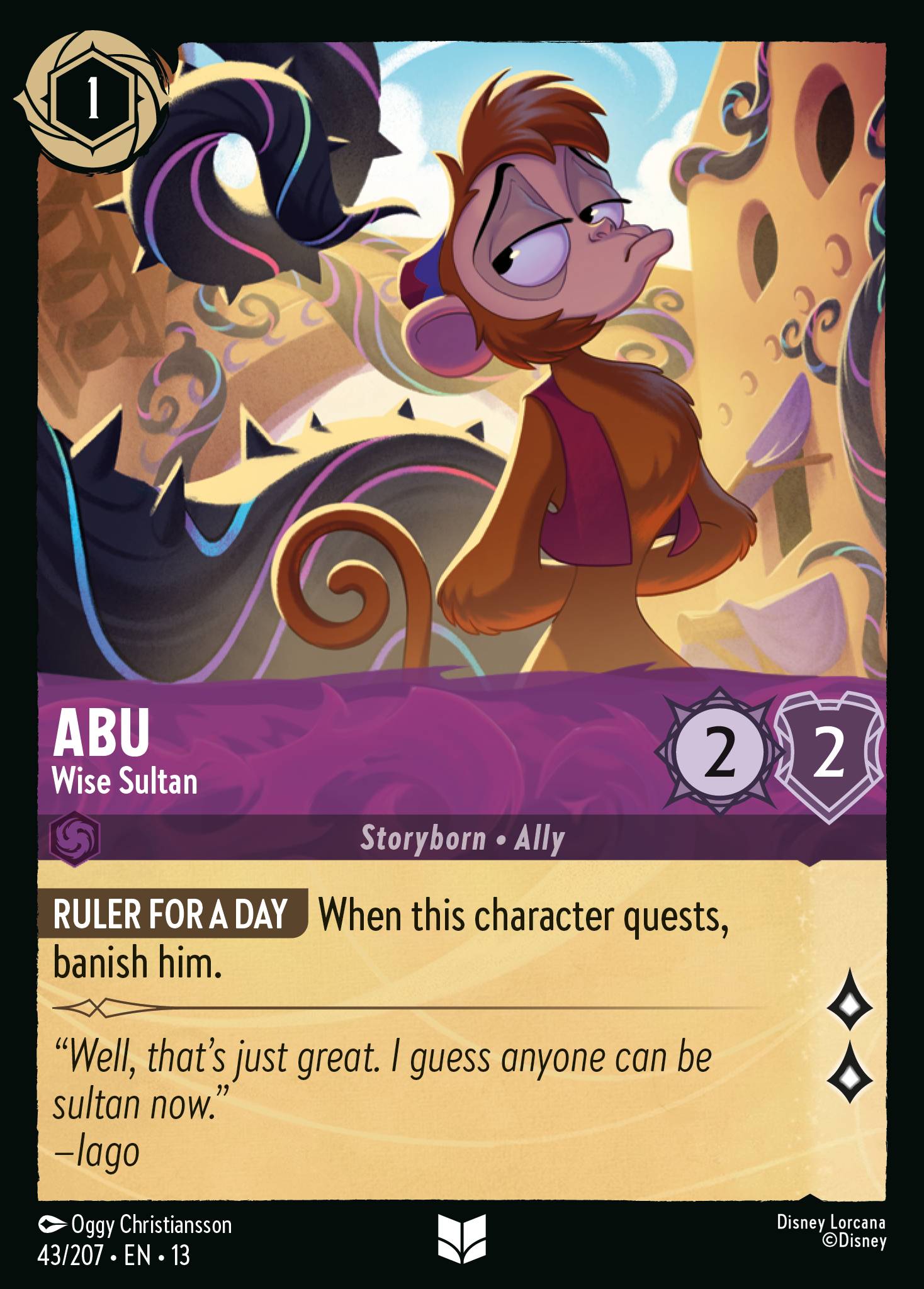 Abu - Wise Sultan - Uncommon Lorcana Card