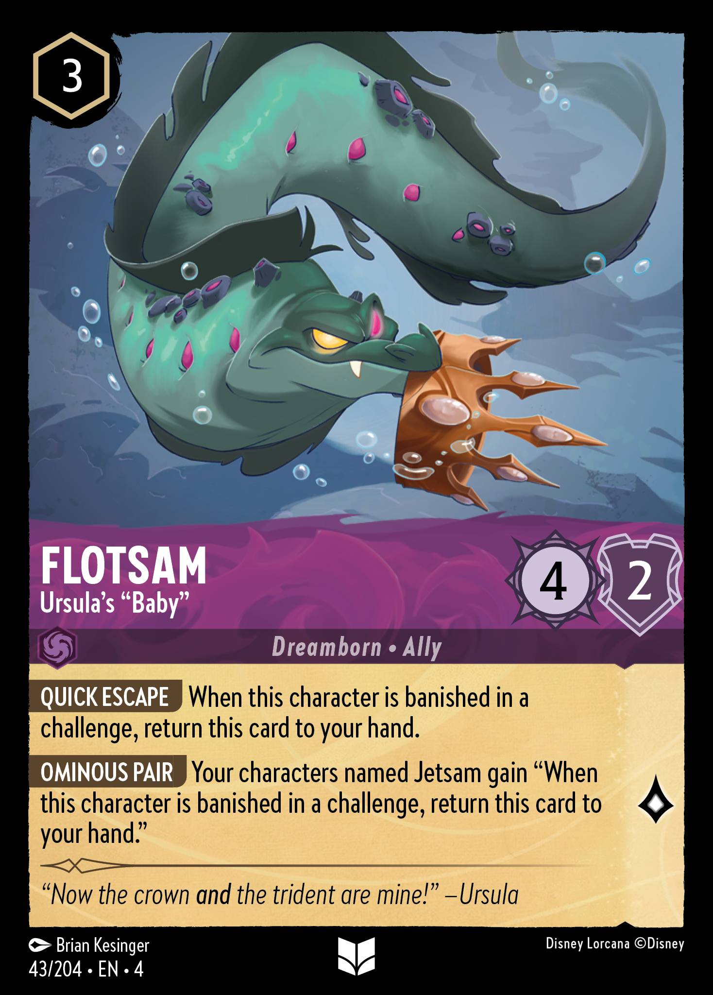 Flotsam - Ursula's 'Baby' - Uncommon Lorcana Card