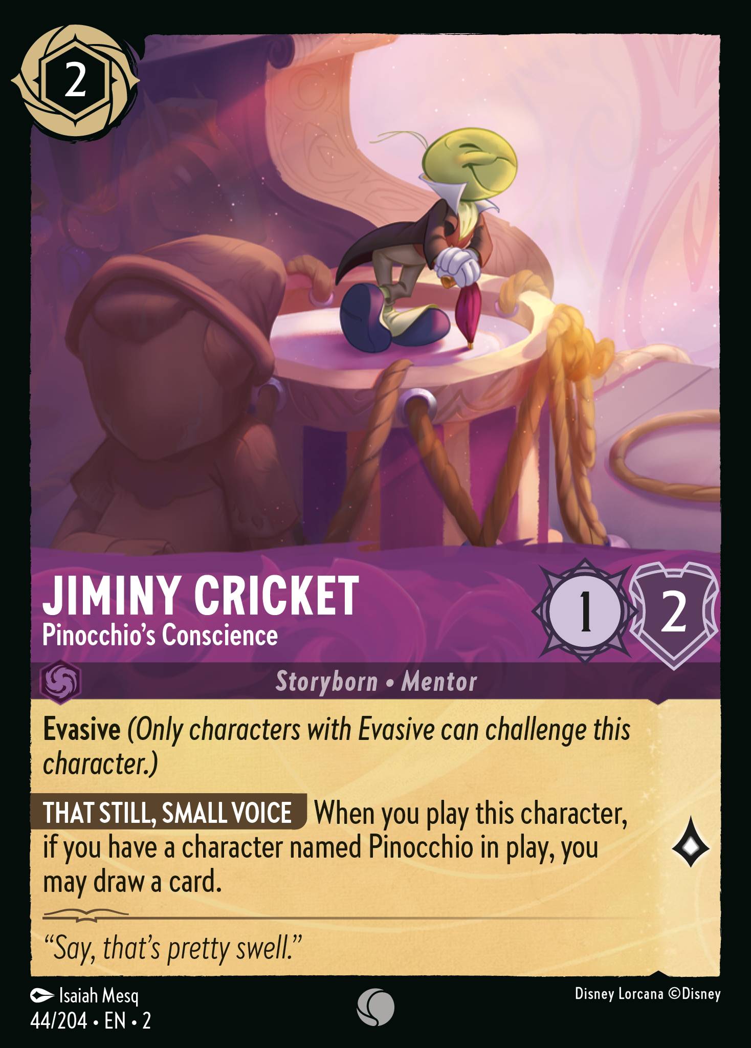 Jiminy Cricket - Pinocchio's Conscience - Common Lorcana Card