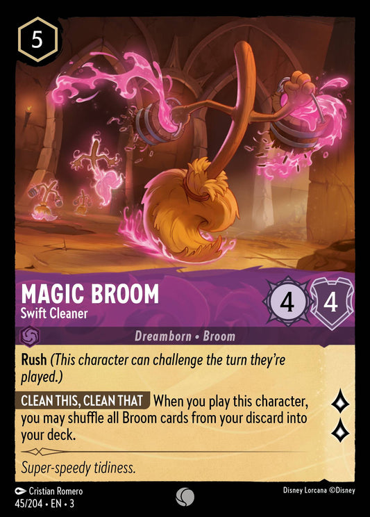 Magic Broom - Swift Cleaner - Common Lorcana Card