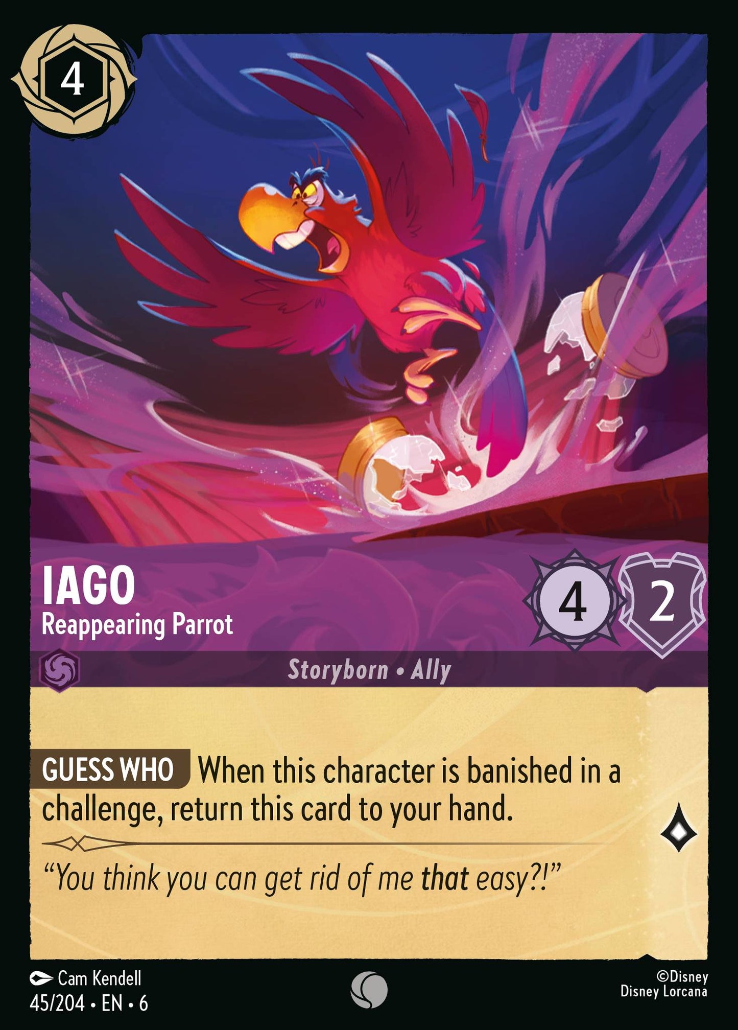 Iago - Reappearing Parrot - Common Lorcana Card