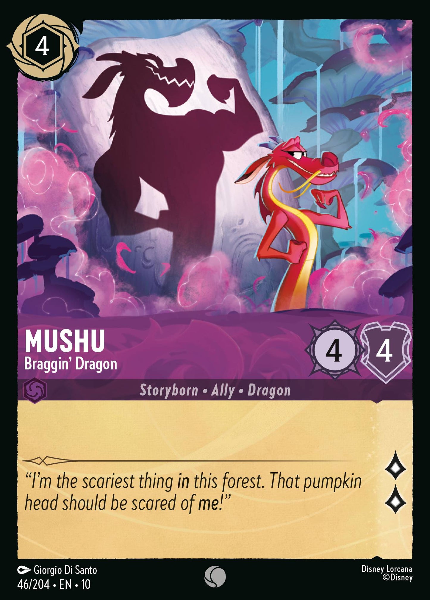 Mushu - Braggin' Dragon - Common Lorcana Card