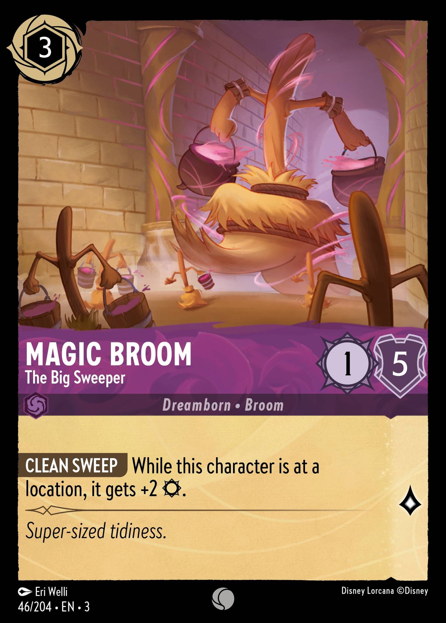 Magic Broom - The Big Sweeper - Common Lorcana Card