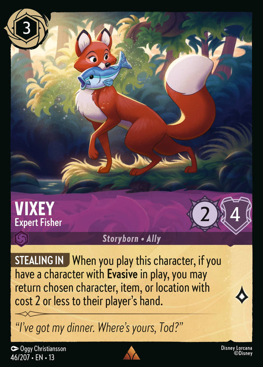 Vixey - Expert Fisher - Rare Lorcana Card