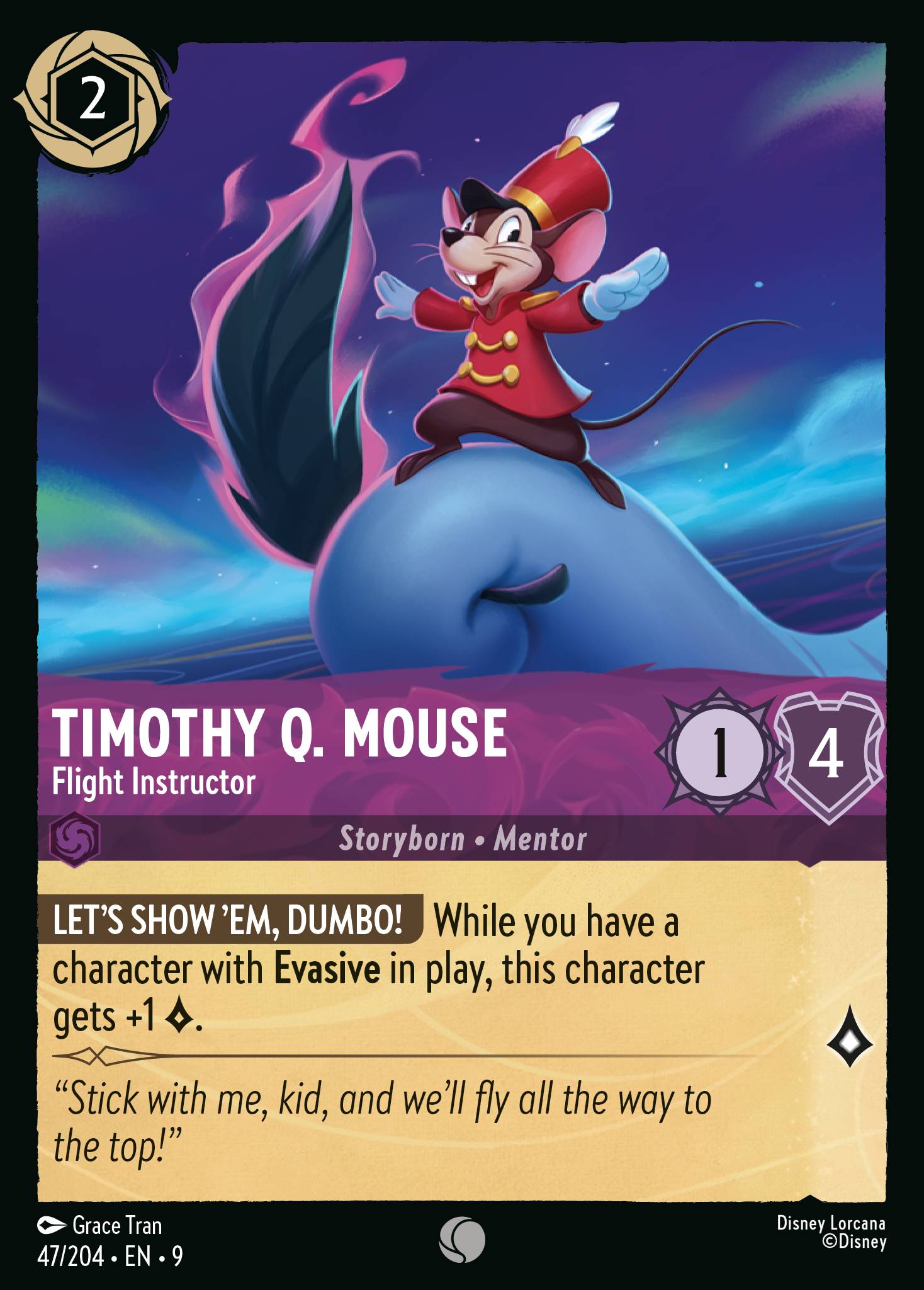 Timothy Q. Mouse - Flight Instructor - Common Lorcana Card
