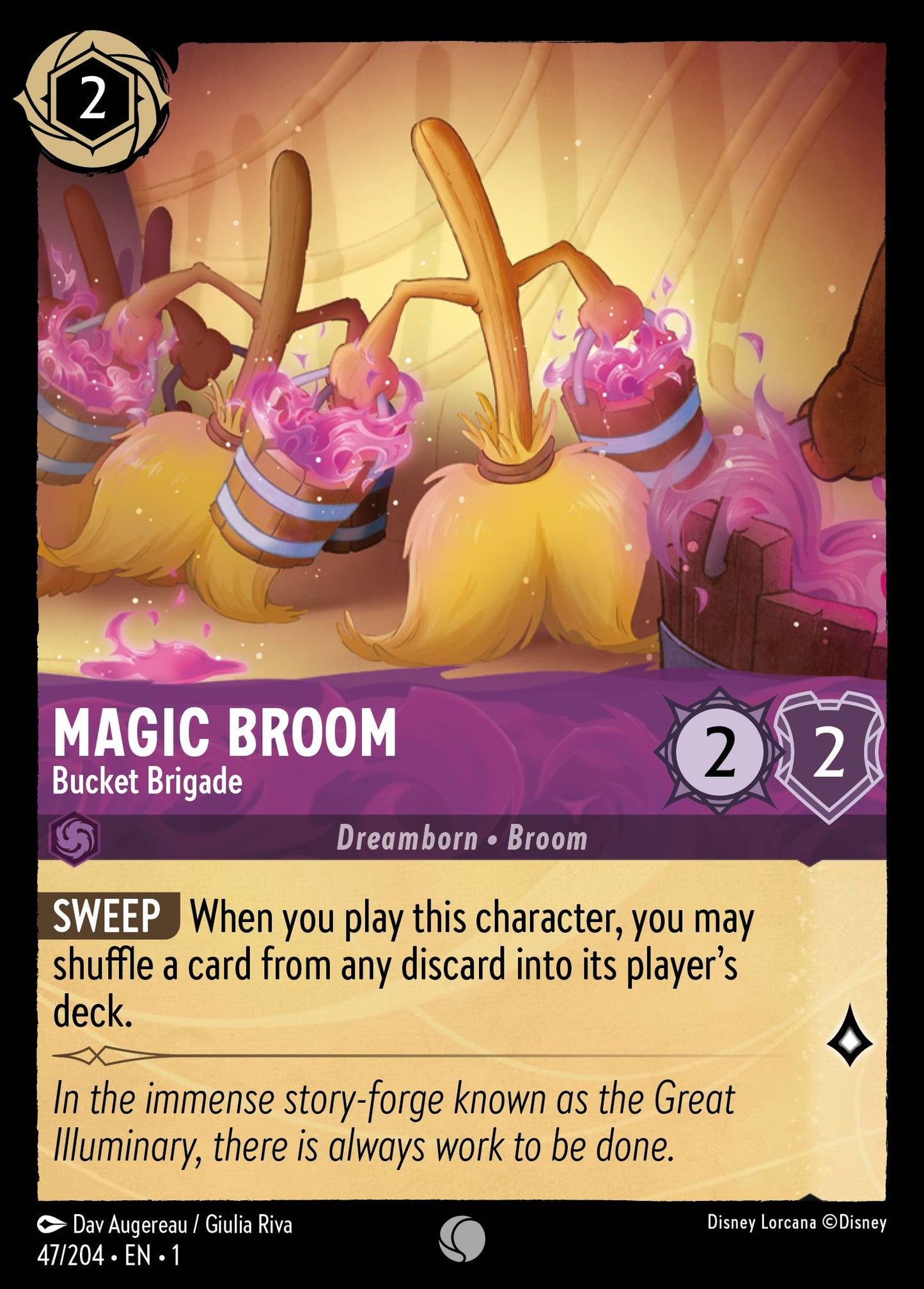 Magic Broom - Bucket Brigade - Common Lorcana Card
