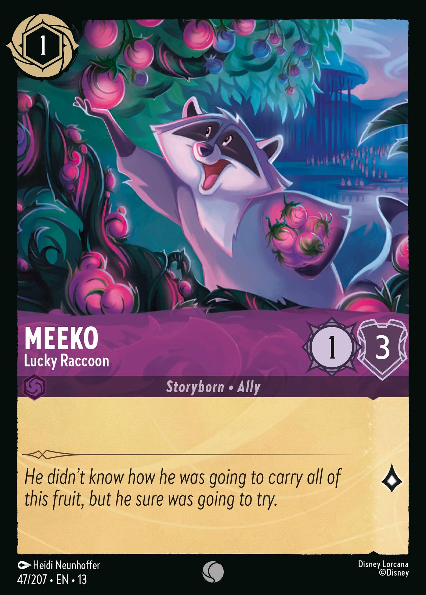 Meeko - Lucky Raccoon - Common Lorcana Card