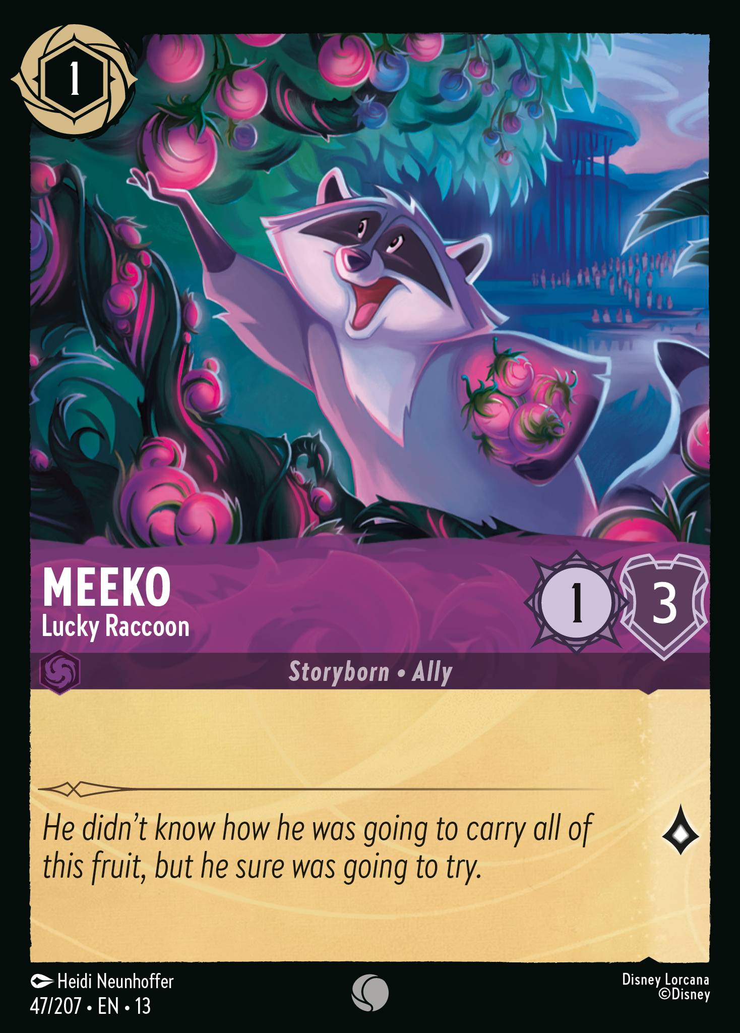 Meeko - Lucky Raccoon - Common Lorcana Card