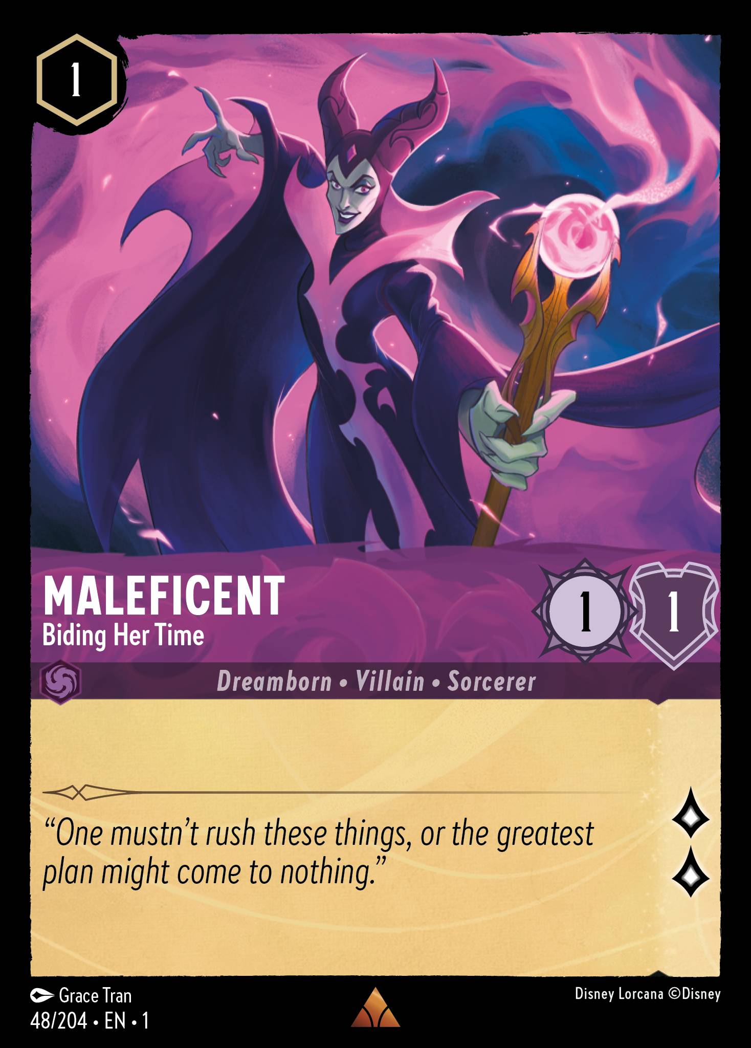 Maleficent - Biding Her Time - Rare Lorcana Card