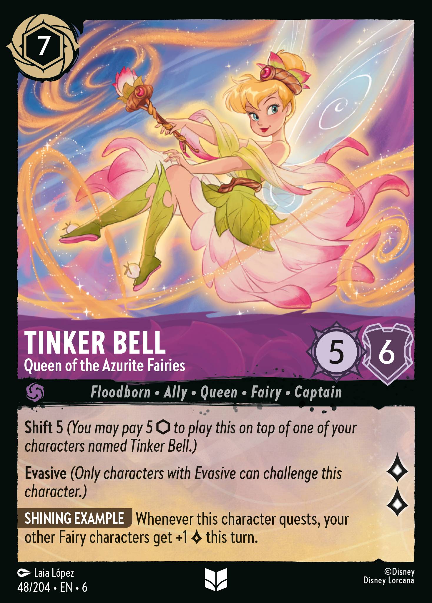 Tinker Bell - Queen of the Azurite Fairies - Uncommon Lorcana Card