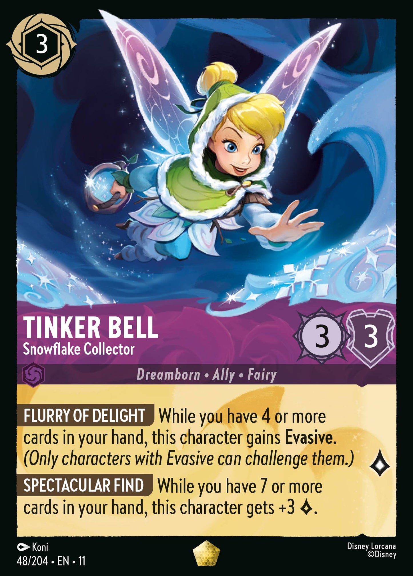 Tinker Bell - Snowflake Collector - Legendary Lorcana Card
