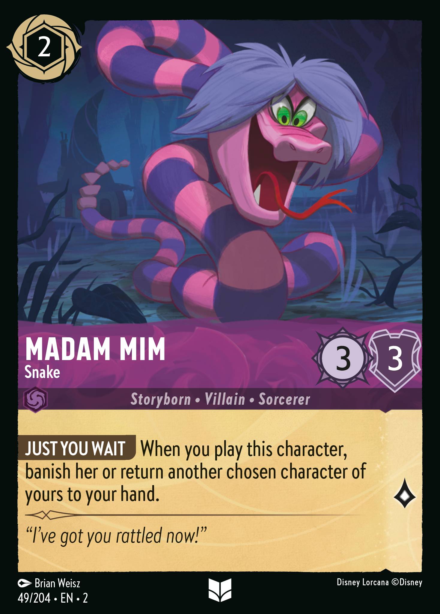 Madam Mim - Snake - Uncommon Lorcana Card