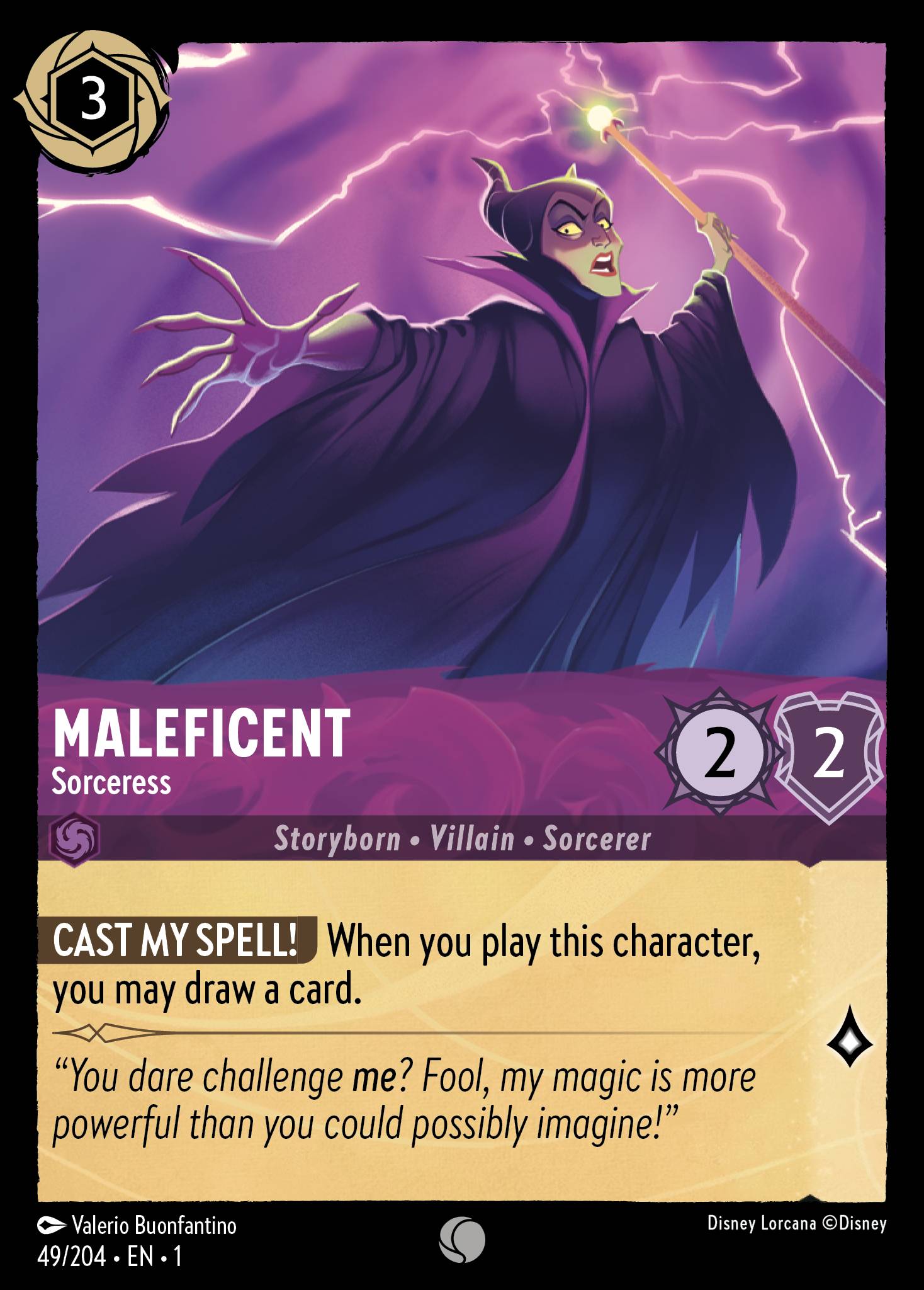 Maleficent - Sorceress - Common Lorcana Card