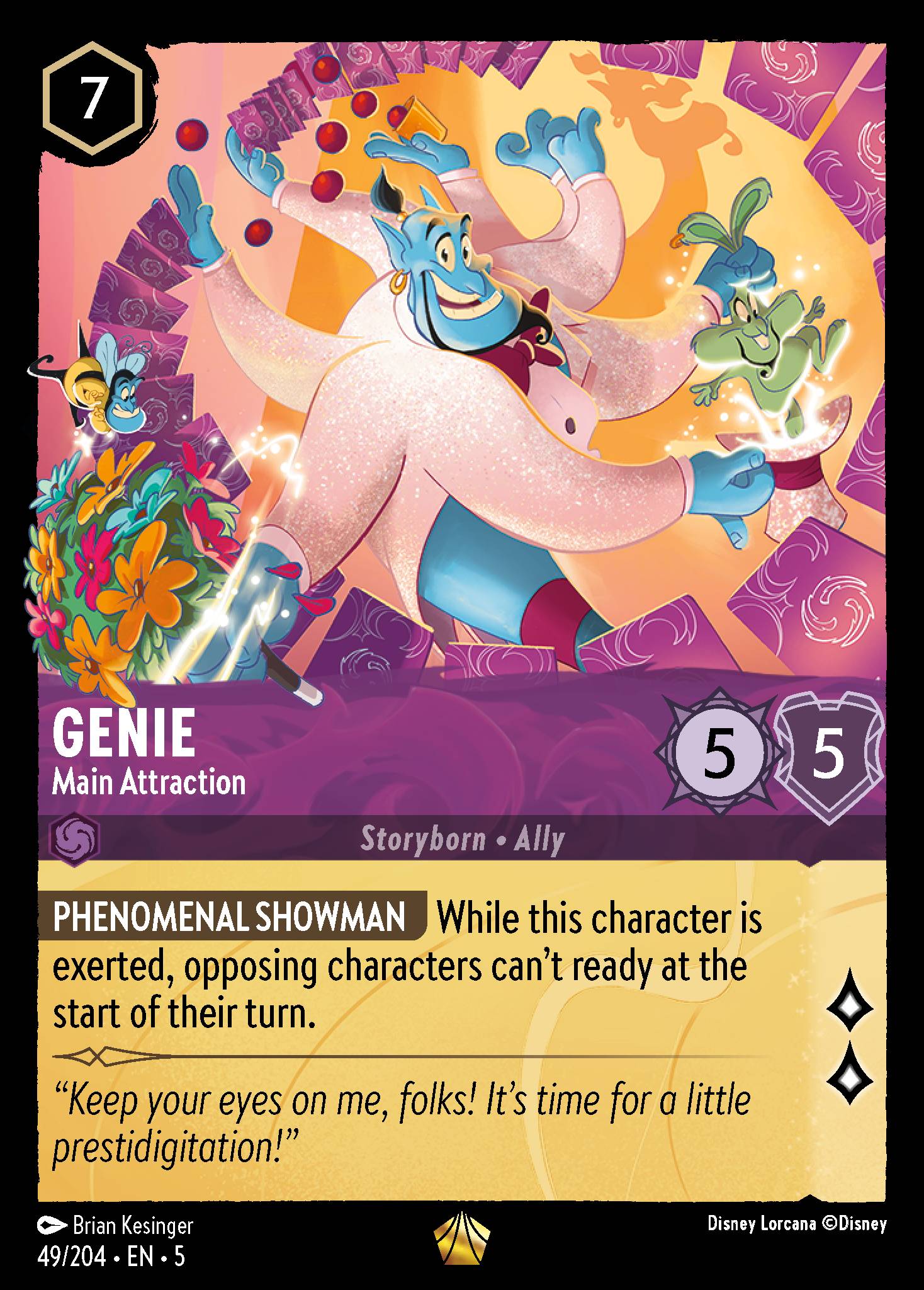 Genie - Main Attraction - Legendary Lorcana Card