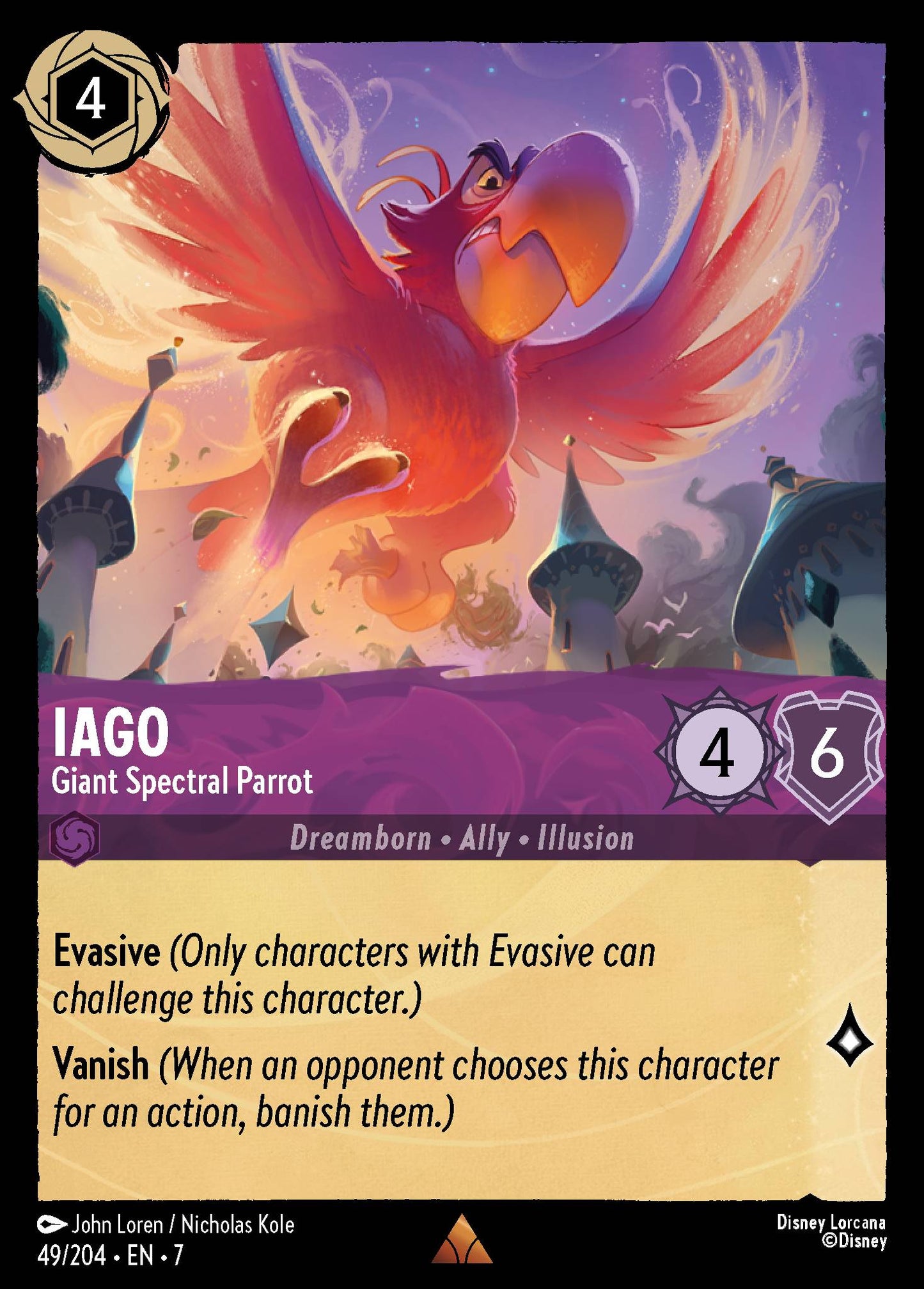 Iago - Giant Spectral Parrot - Rare Lorcana Card