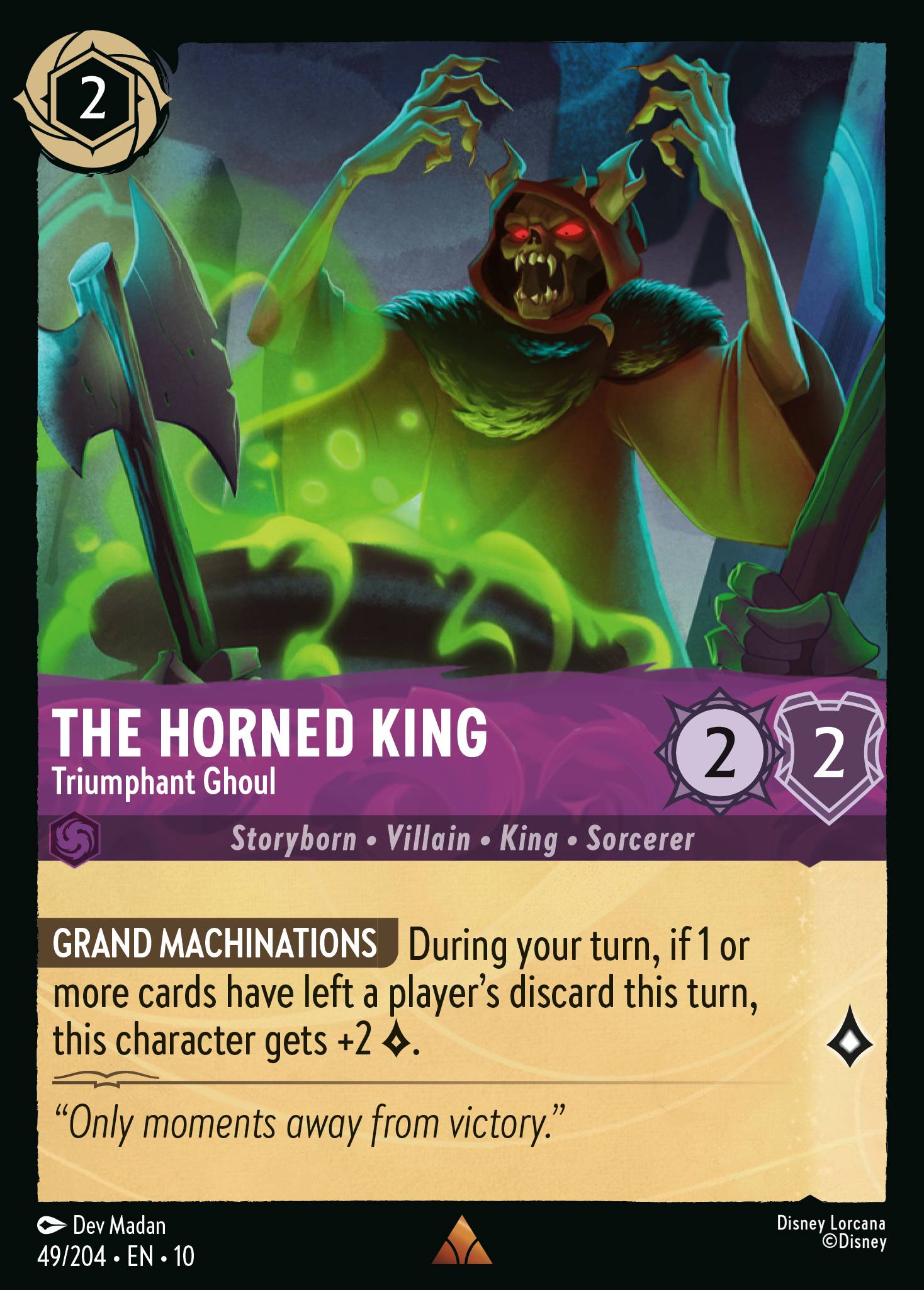 The Horned King - Triumphant Ghoul - Rare Lorcana Card