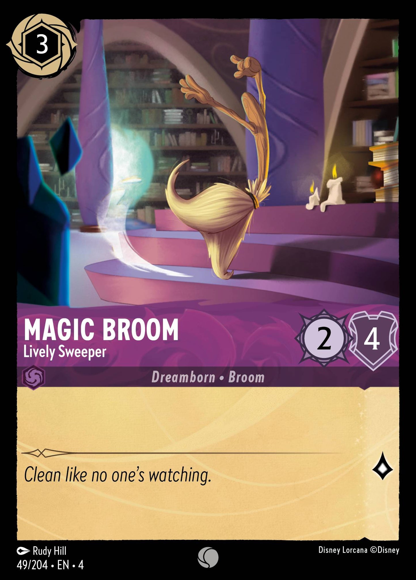 Magic Broom - Lively Sweeper - Common Lorcana Card