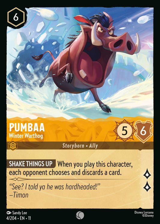 Pumbaa - Winter Warthog - Common Lorcana Card